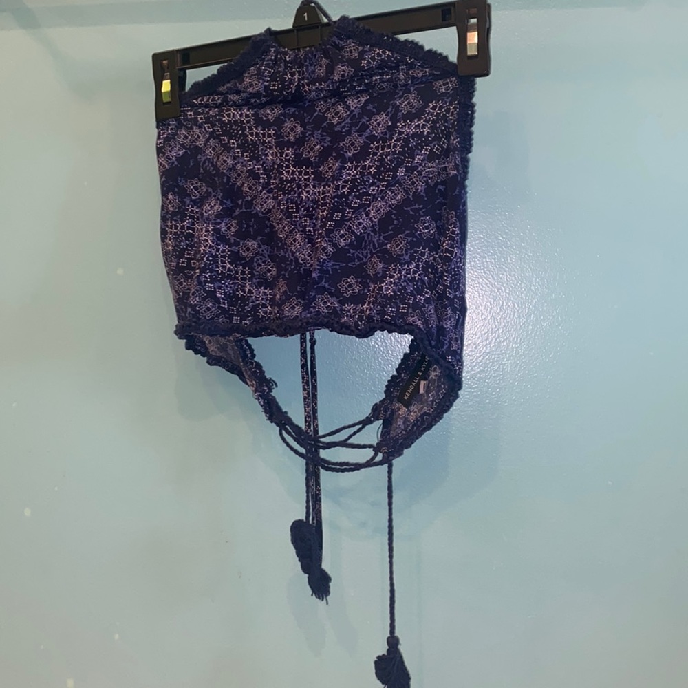 Blue cropped halter top